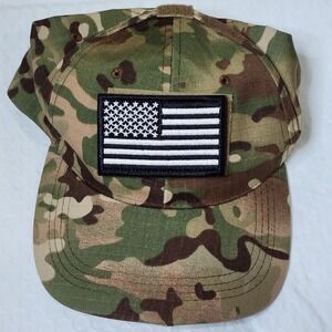Multicam Camouflage Baseball Cap USA Flag Patch In God We Trust Hook Loop
